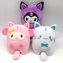 8inches Sanrio Melody Cinnamoroll Kuromi anime plush dolls set(3pcs a set mixed)