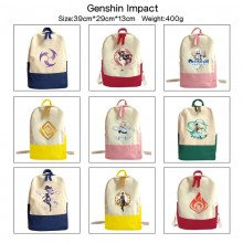 Genshin Impact game anime canvas backpack bag