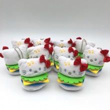 3.6inches Hello Kitty hamburg plush dolls set(10pcs a set)