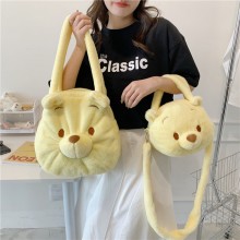 Pooh Bear anime plush satchel shoulder bag handbag