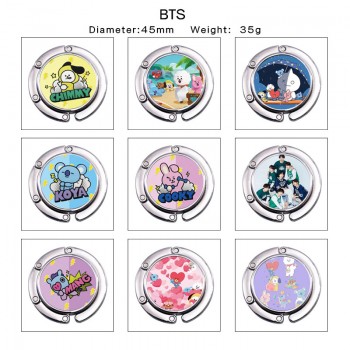 BTS BT21 star alloy portable bag hanger hook holder