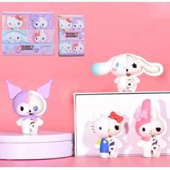 Sanrio Melody kitty Cinnamoroll Kuromi half skeleton figures set(4pcs a set)