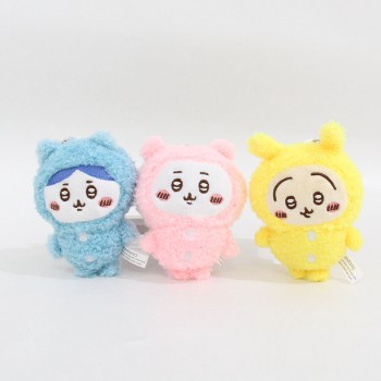 4inches Chiikawa anime plush doll key chains set(3pcs a set)