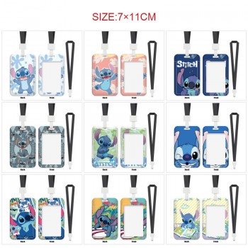 Stitch anime ID cards holders cases lanyard key chain