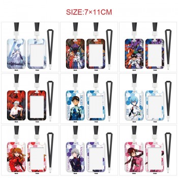 EVA anime ID cards holders cases lanyard key chain