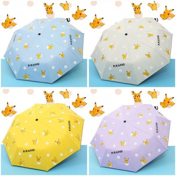 Pokemon Pikachu anime tri-fold automatic umbrella
