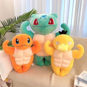 Muscle Pokemon Charmander Bulbasaur Psyduck anime plush doll