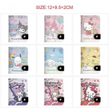 Sanrio Melody kitty Cinnamoroll Kuromi Pochacco anime snap wallet buckle purse