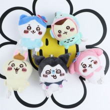 4inches Chiikawa anime plush doll key chains set(5pcs a set)