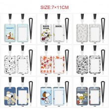 Snoopy anime ID cards holders cases lanyard key ch...