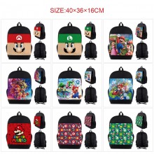 Super Mario anime nylon backpack bags