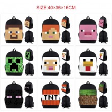 Minecraft game nylon backpack bags