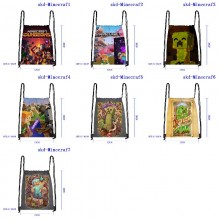 Minecraft game drawstring backpack bags