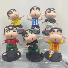 Crayon Shin-chan football anime figures set(6pcs a...