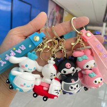 Sanrio Melody kitty Cinnamoroll Kuromi anime car figure doll key chains