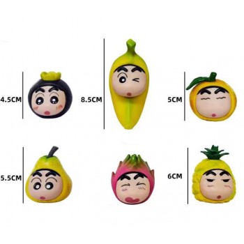 Crayon Shin-chan fruits anime figures set(6pcs a set)(OPP bag)