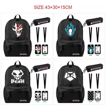 Bleach anime nylon backpack bag pencil cards case set(3pcs a set)