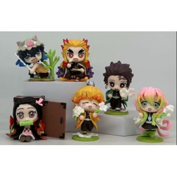 Demon Slayer anime figures set(6pcs a set)(OPP bag)