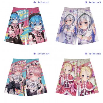 Re:Life in a different world from zero anime beach shorts pants