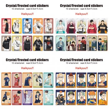 Haikyuu anime crystal frosted card skin stickers(10pcs a set)