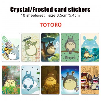 Totoro anime crystal frosted card skin stickers(10pcs a set)