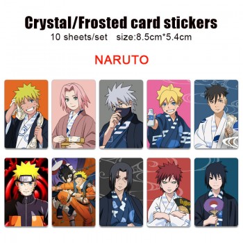 Naruto anime crystal frosted card skin stickers(10pcs a set)