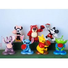 Mickey Mouse Pooh bear Stitch figures set(7pcs a s...