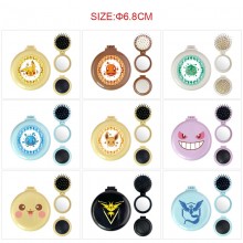 Pokemon anime folding portable comb mirrorrs