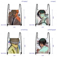 Attack on Titan anime drawstring backpack bags