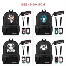 Bleach anime nylon backpack bag pencil cards case set(3pcs a set)