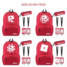 ROBLOX game nylon backpack bag pencil cards case set(3pcs a set)