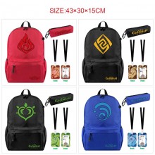 Genshin Impact game nylon backpack bag pencil card...