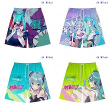 Hatsune Miku anime beach shorts pants