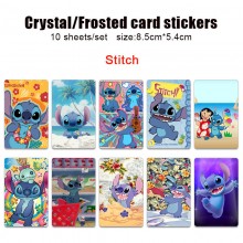 Stitch anime crystal frosted card skin stickers(10pcs a set)