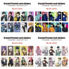 Blue Lock anime crystal frosted card skin stickers(10pcs a set)