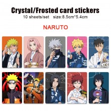 Naruto anime crystal frosted card skin stickers(10...