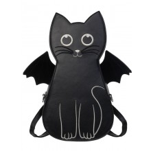 Cute black cat anime pu backpack bag