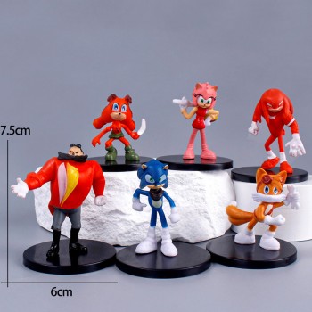 Sonic the Hedgehog anime figures set(6pcs a set)(OPP bag)