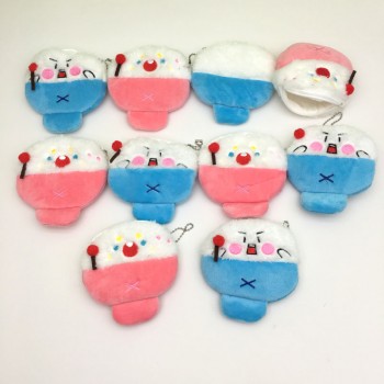 A bowl of rice anime plush purse wallets set(10pcs a set)