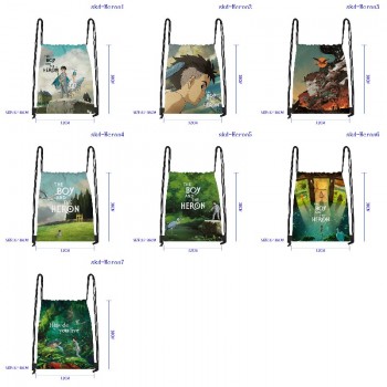 The Boy and the Heron anime drawstring backpack bags