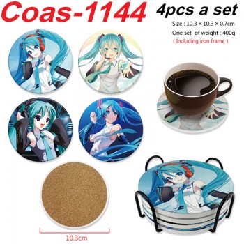 Hatsune Miku anime coasters coffee cup mats pads(4pcs a set)