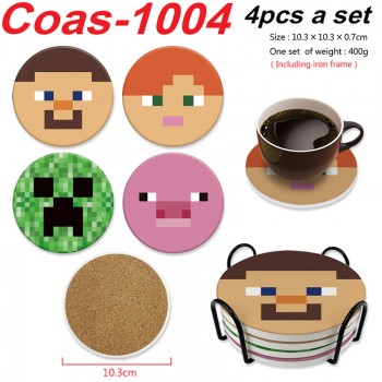 Minecraft game coasters coffee cup mats pads(4pcs a set)