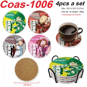 My Hero Academia anime coasters coffee cup mats pads(4pcs a set)