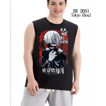 Tokyo ghoul anime cotton sleeveless vest t-shirts