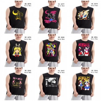 Sailor Moon anime cotton sleeveless vest t-shirts