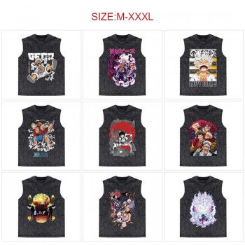 One Piece anime 250g cotton direct injection sleeveless vest t-shirts