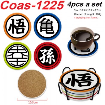 Dragon Ball anime coasters coffee cup mats pads(4pcs a set)