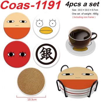 Gintama anime coasters coffee cup mats pads(4pcs a set)