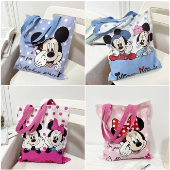 Mickey Minnie Mouse anime canvas handbag shopping bag