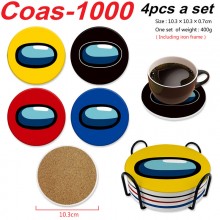 Among Us game coasters coffee cup mats pads(4pcs a...